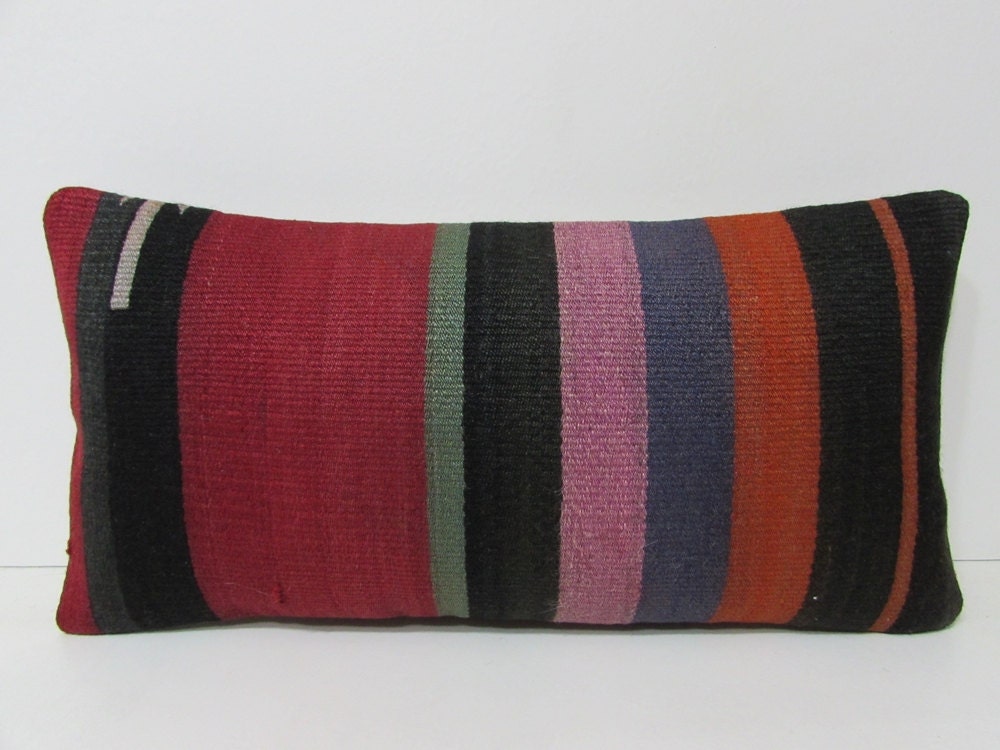 lumbar throw pillow kilim pillow cover by DECOLICKILIMPILLOWS