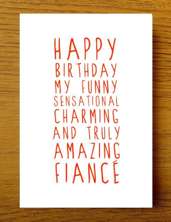 Sweet Description Happy Birthday Fiance by LittleMushroomCards