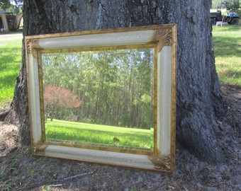 Shabby chic mirror, large mirror, ornate mirror, gold mirror, beveled mirror, shabby chic decor,wedding.traditioal style mirror,