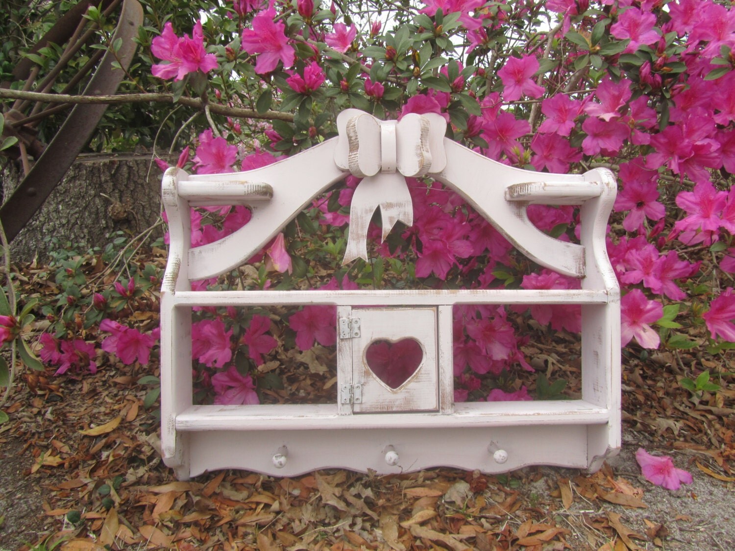 Shabby chic decor Wood shelf vintage shelfFrench decor