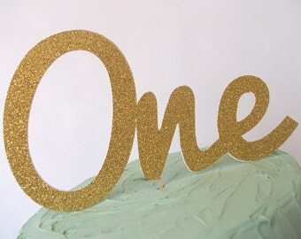 Gold Glitter 1st Birthday Cake Topper, Glitter 1st Birthday Cake, Gold Glitter First Birthday Cake, Glitter One Cake Topper, One Cake Topper