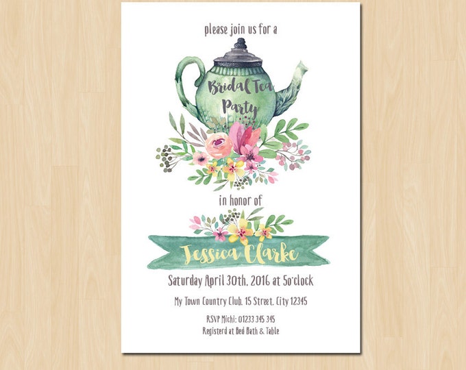 Bridal Tea Shower // Tea Party // Bridal Tea Invitation // Printable Shower Invite // Printable Invitations