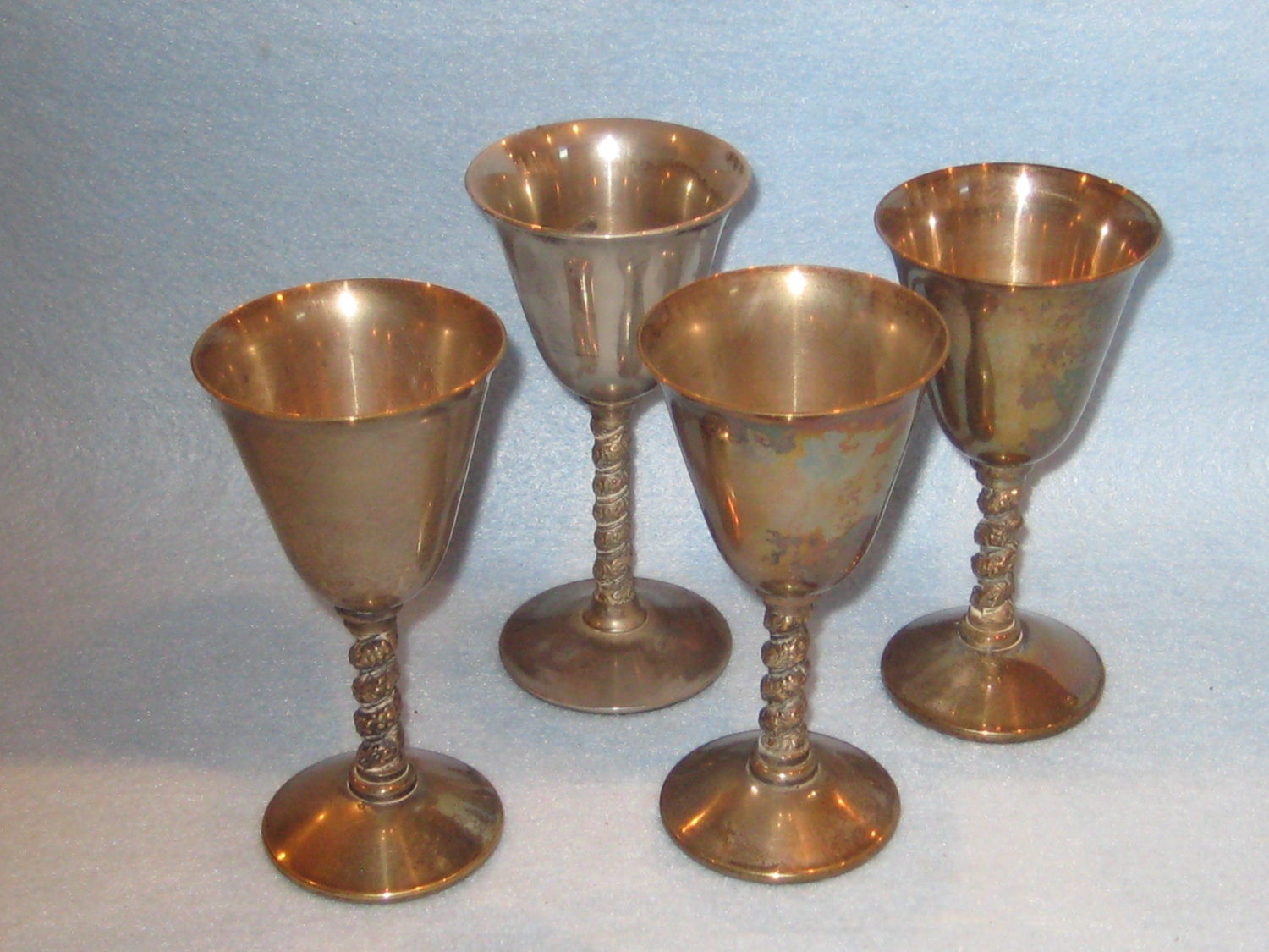 Wine Goblets 3 FB Rogers Silver Plated Wine Toast Goblets