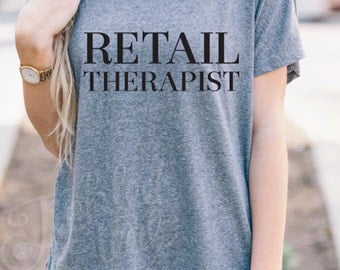 Retail Therapist Dolman Tshirt - Womens Clothing. Womens Tshirt. Graphic Tee - Tickled Teal