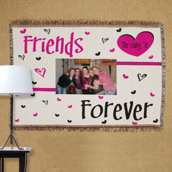 Personalized Friends Forever Photo Tapestry Throw Blanket
