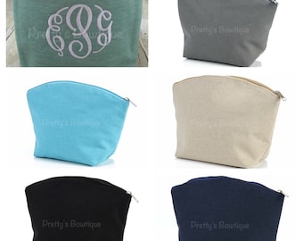 Monogram Make-up Bag -- Embroidered personalized cosmetic bag