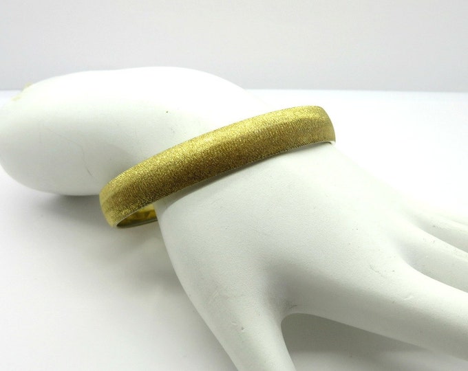 Vintage Monet Gold Tone Bangle, 1980s Bracelet Classic Matte Gold Finish Bangle, Gift for Her