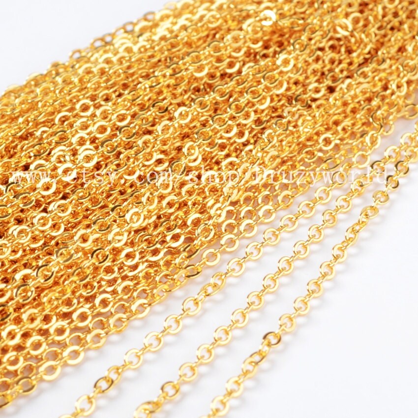 Lead Nickel Free Gold Plated Finished Chain Necklace 16