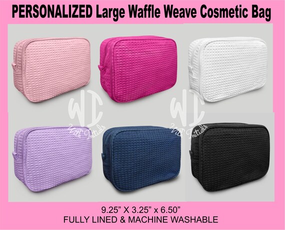 waffle weave cosmetic bag