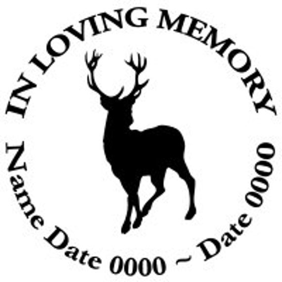 In Loving Memory Round Deer Vinyl Decal Sticker