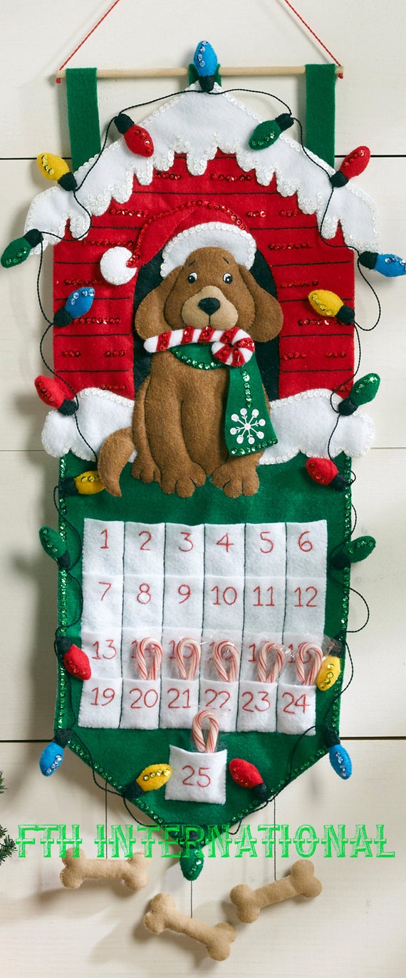 Bucilla Dog House Felt Christmas Advent Calendar Kit 86561