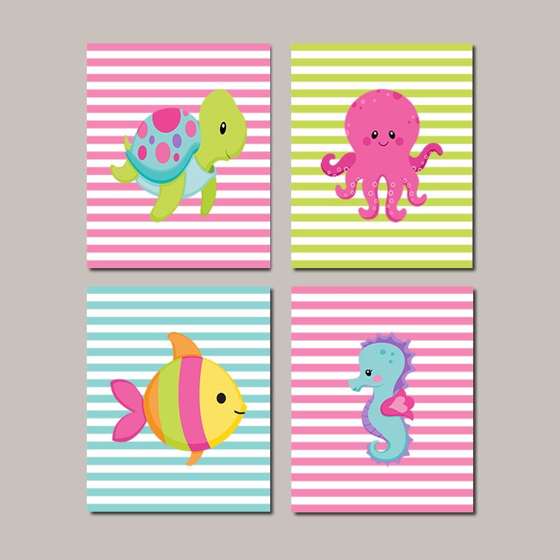 Download Sea Life Nursery Sea Animals Baby Girl Nursery Art Girl