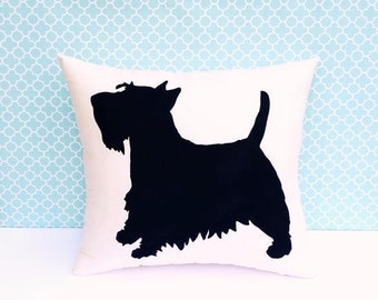 scottie christmas pillow