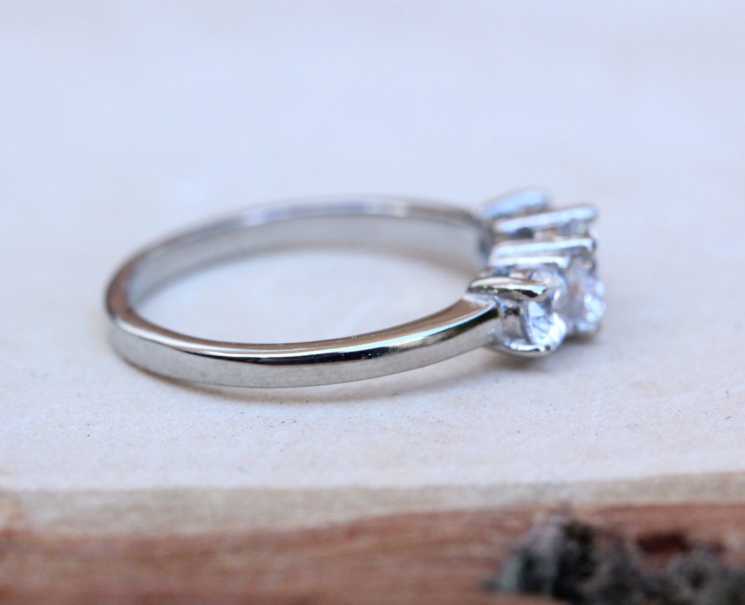 lab diamond 3 stone Trilogy ring available in by TheAladdinsCave