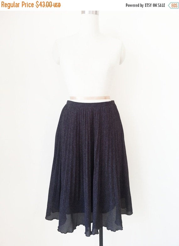Japanese Vintage Skirt / Black Polka Dot Skirt / by UrbanColors