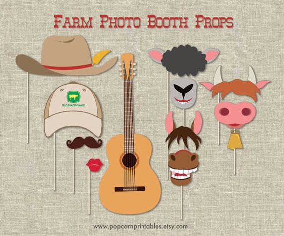 Farm Photo Booth Props Diy Instant Download by PopcornPrintables