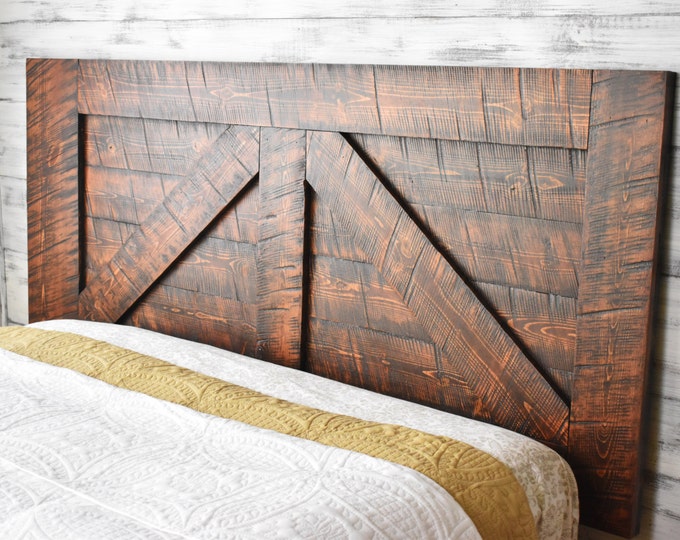 Queen Headboard, Wood Headboard, Reclaimed Wood Headboard, Rustic, King, Floating, Barn Door Headboard, Distressed Furniture, Bedroom Decor