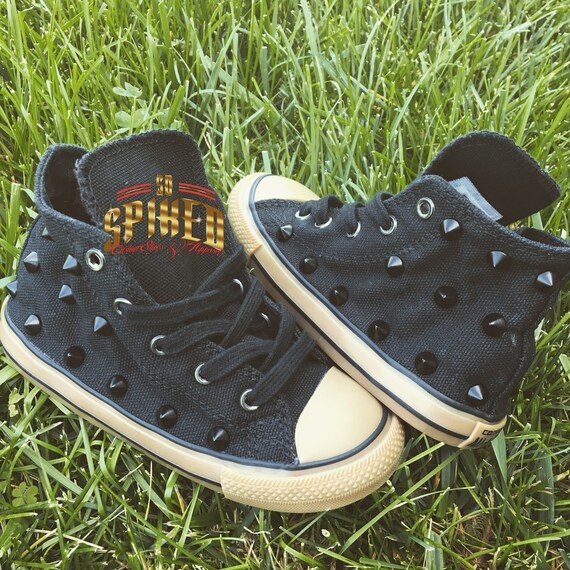 Color matching studded converse with gum soles kid/adult