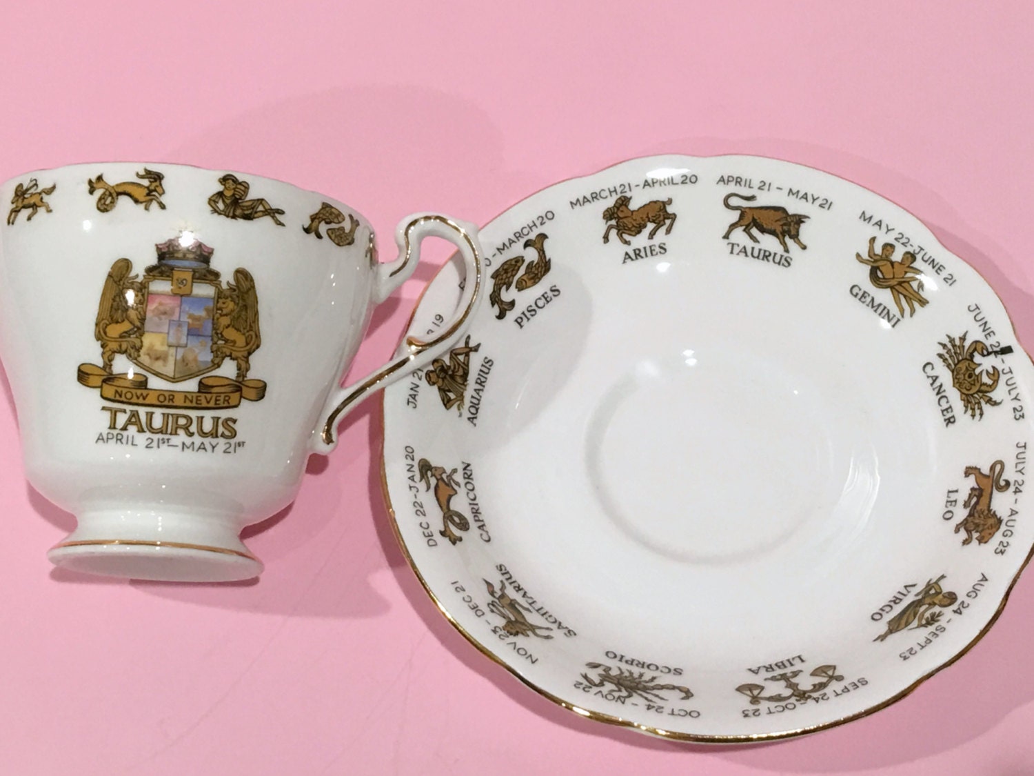 Taurus Zodiac Cup Regal Tea Cup and Saucer Tea Set