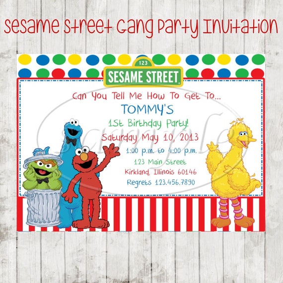 Sesame Street Invitation Sesame Street by KiddieCreations1
