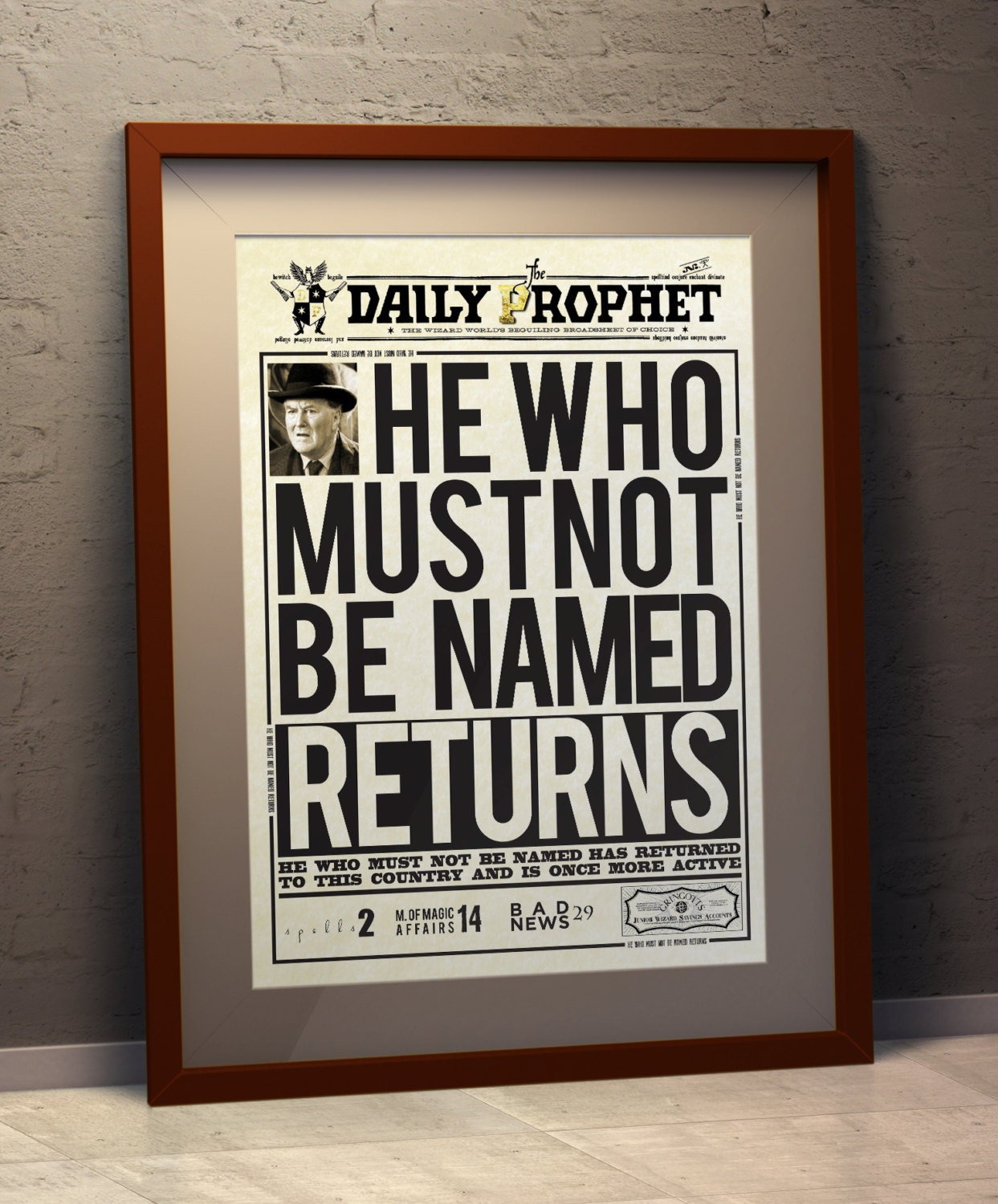 Harry Potter inspired poster 'He Who Must Not Be Named