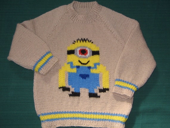 Hand knitted Minion jumper Chest 24/61cm