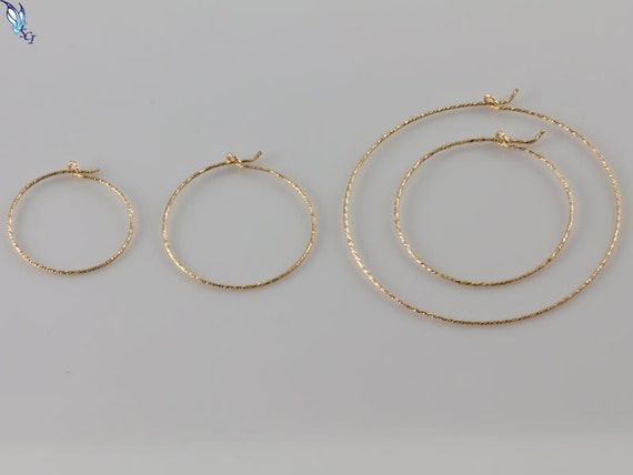 Gold Sparkle Hoop Earrings Available in Different Sizes in