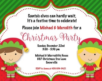 Kids christmas party invitations | Etsy