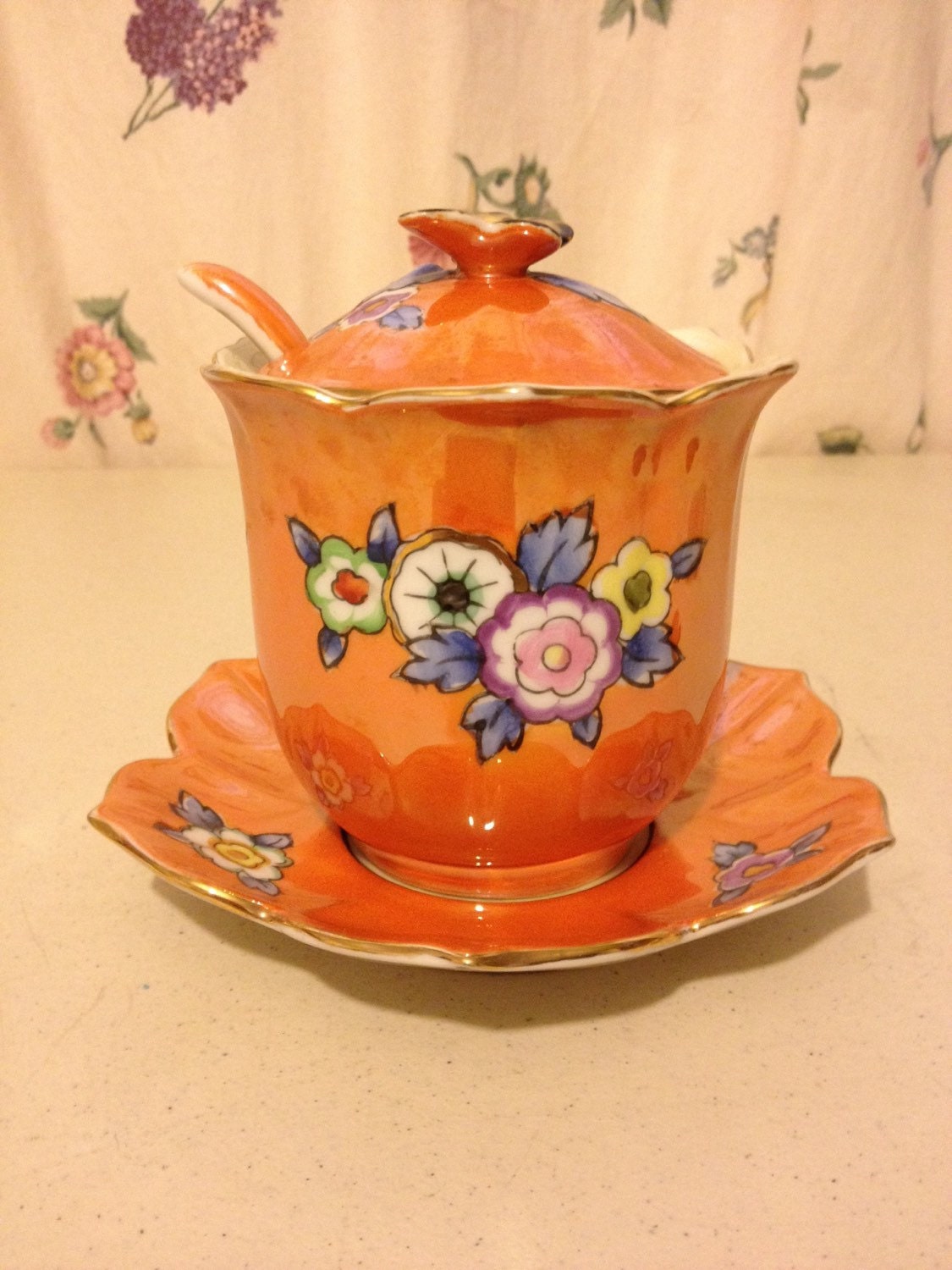 Vintage Honey/Jelly Server with Spoon, Lid, and Base Haute Juice