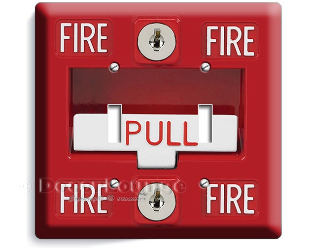 Fire alarm pull down design double light switch cover wall
