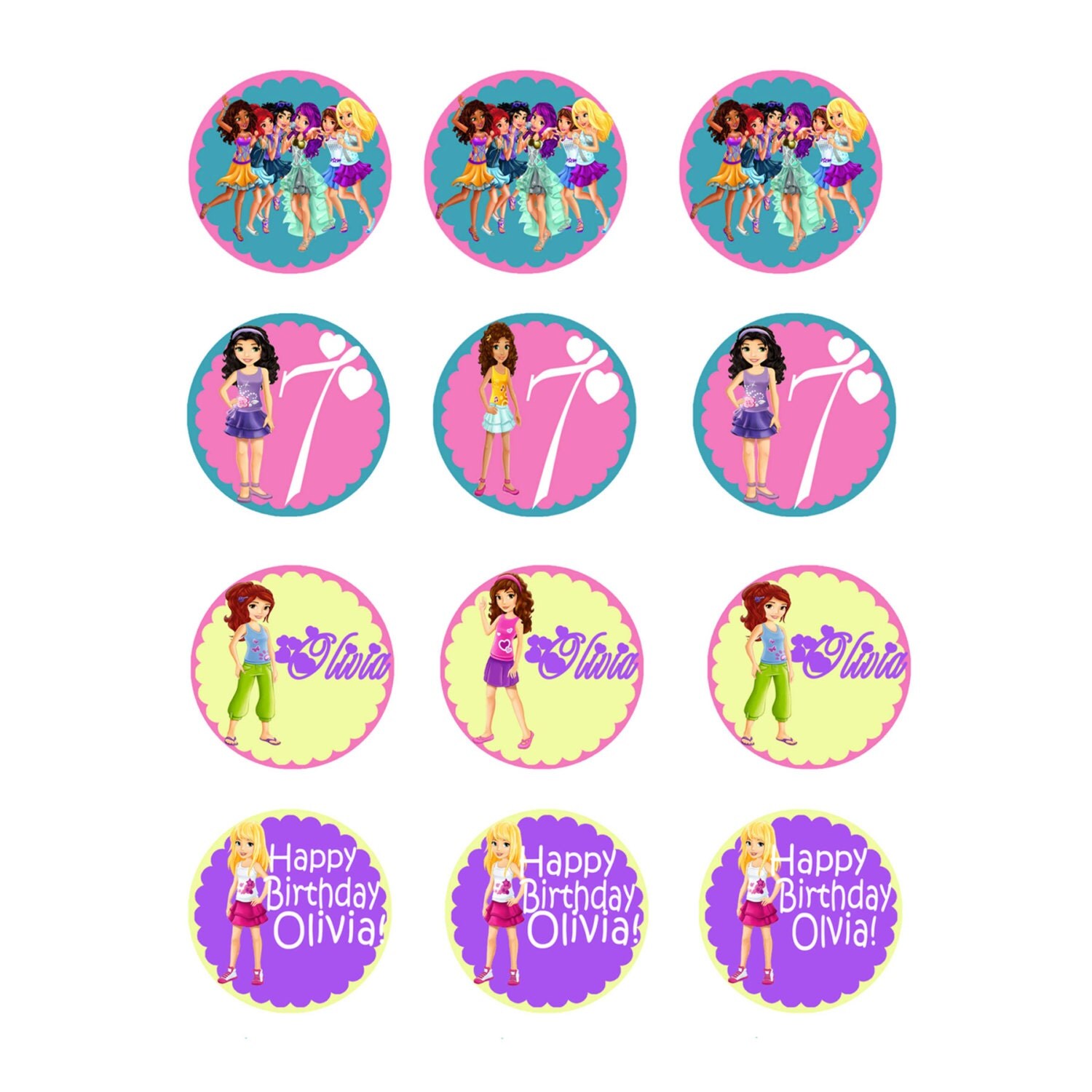 Lego Friends Cupcake Toppers Free Birthday Sign Included