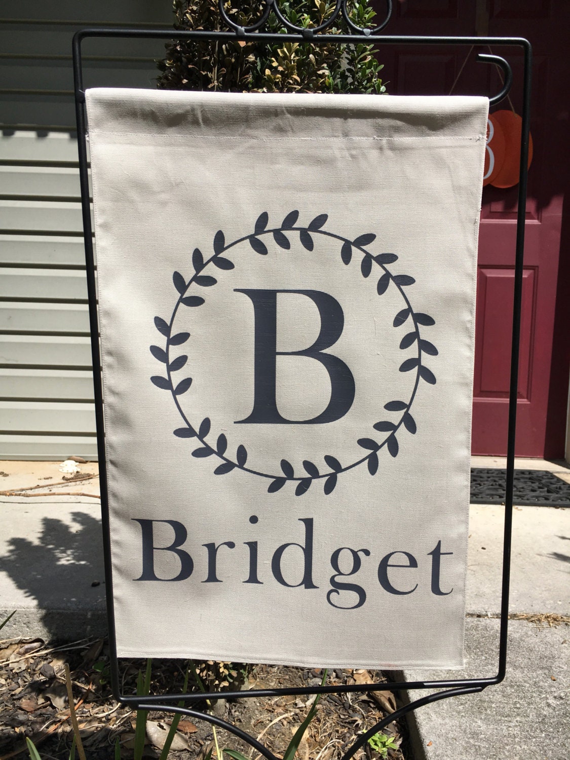 Custom garden flag / canvas garden flag / by Craftplethora on Etsy