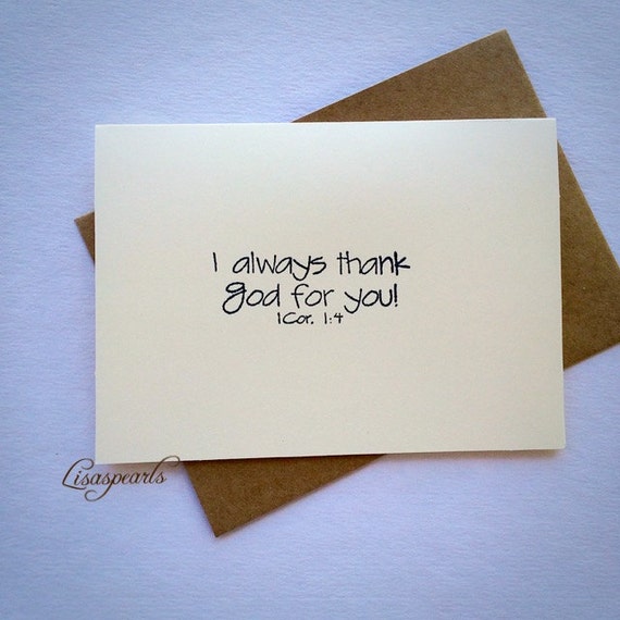 7 I always thank God for you blank note greeting cards and