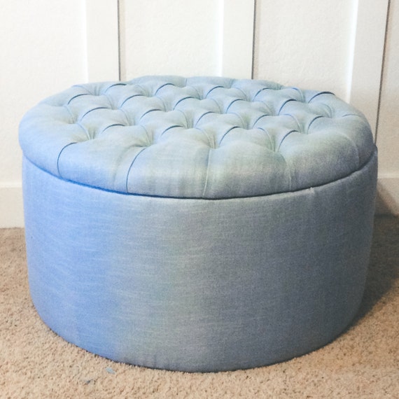 Round Storage Ottoman 32 round ottoman Made in