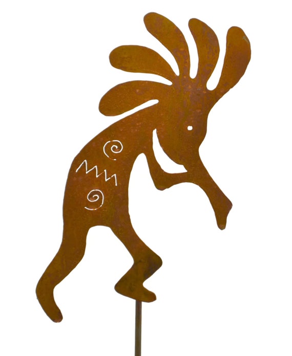 Dancing Kokopelli Metal Yard Stake GS99 by Oregardenworks on Etsy
