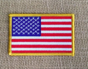 Iron On Patch USA Flag Patch American Flag Patch for Jackets Military and Boy Scout Style Patch for Sleeve Sew On or Iron On - 3.5" x 2.25"