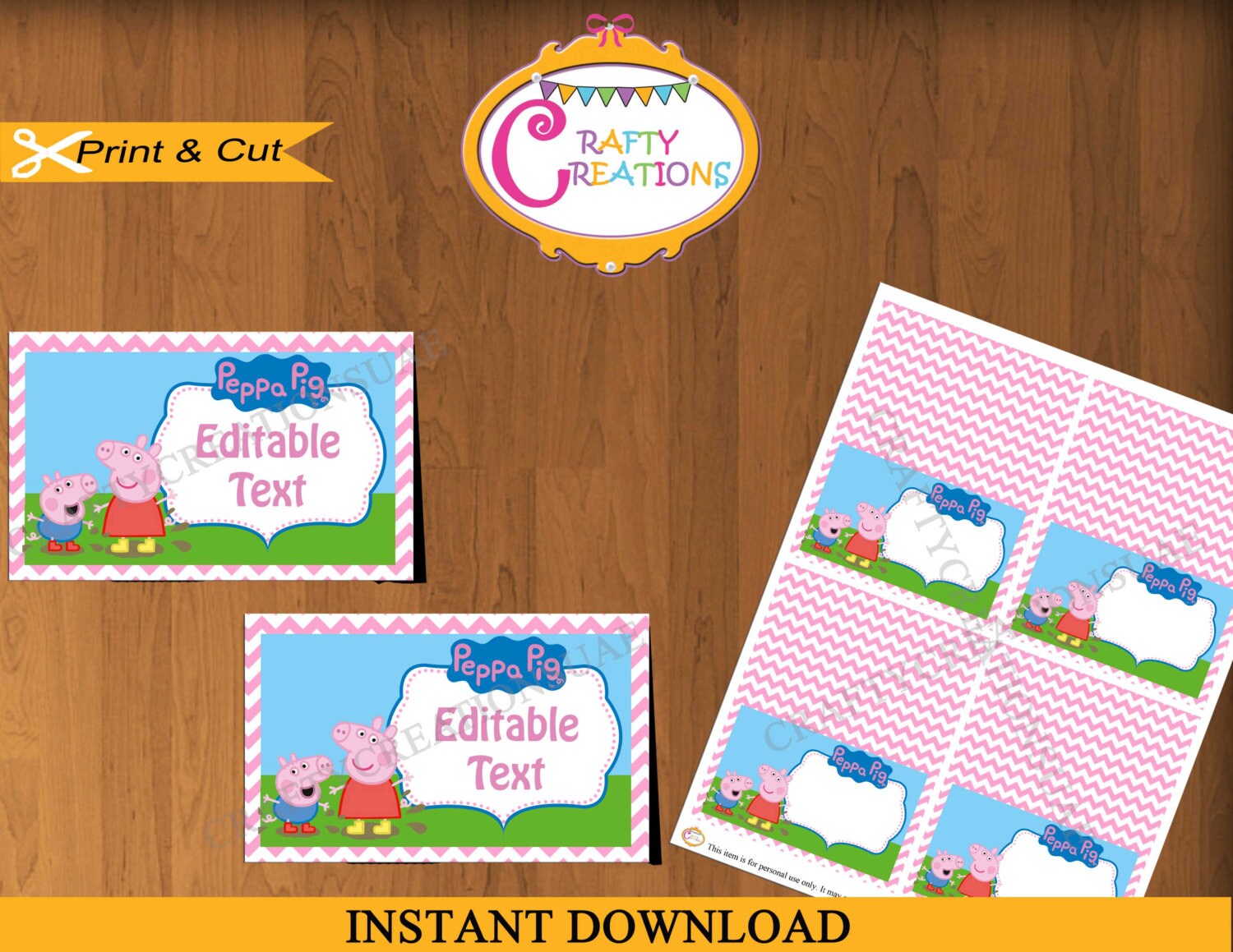 Peppa Pig Label Cards Peppa Pig Food Tent Cards Printable