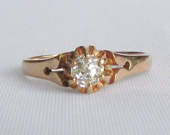 Petite Art Deco 14K Solid White Gold by Ringtique on Etsy