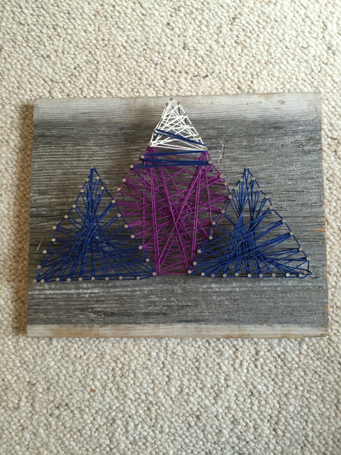 Mountains Reclaimed Barn Wood String Art by CherryRockDesign