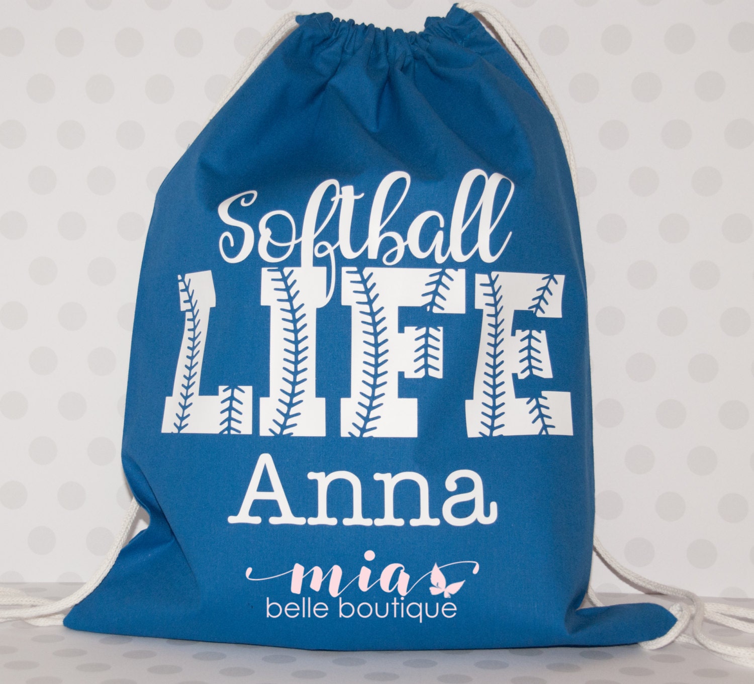 Personalized Softball drawstring bag Custom softball bag
