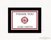 Items similar to Printable Fireman Folded Thank You Card | Firefighter ...