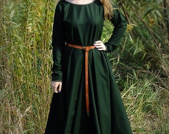 Medieval Dress for historical reenactment, Cotte Simple, wool, costume,