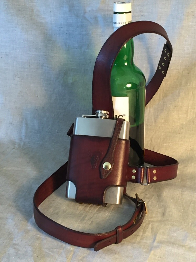 Flask shoulder holster by OwlVsOctopus on Etsy