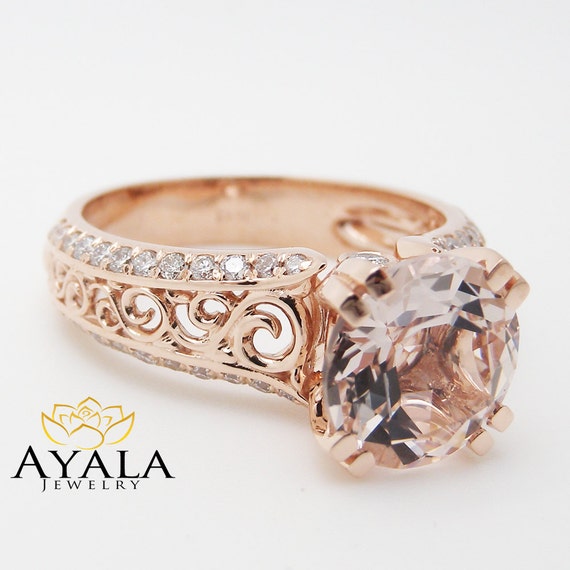 Unique Rose Gold Engagement Ring 14K Rose Gold Morganite   Il 570xN.919715755 2lch 