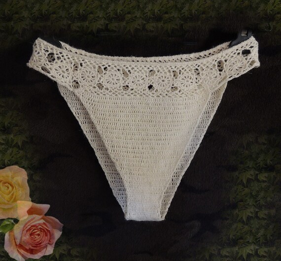 Sexy Panties Boy Shorts Hand Made Lace Crochet Lingerie Underwear Fashion Design Briefs Linen And Silk
