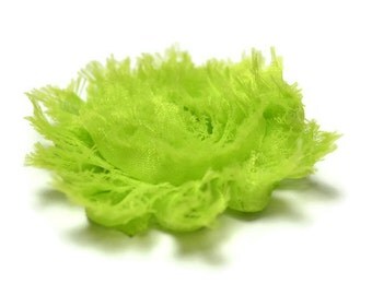 Lime Green Shabby Flower Clip, Green Shabby Flower, Toddler Hair Clip, Baby Hair Clip, Lime Green Hair Clip, Flower Hair Clip, Hair Barrette
