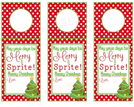 Printable Christmas Sprite Gift Tags Sprite Bottle Tags