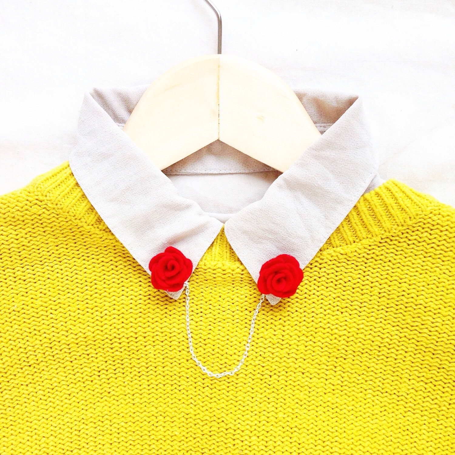 Flower collar clips red collar pins for collared shirts and