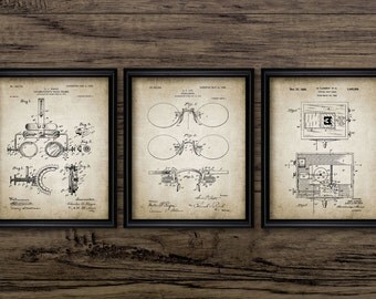 Optician Patent Print Set Of 3 - Optical Instrument Design - Eye Test - Optometry - Set Of Three Prints #1061 - INSTANT DOWNLOAD