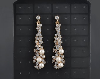 Wedding earring vintage style Bridal earring Pearl Bridesmaid earring Wedding jewelry set Bridal jewelry set Wedding pearl earring bridal
